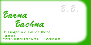 barna bachna business card